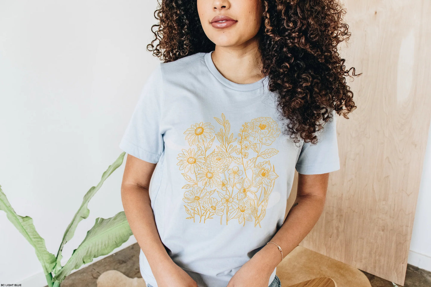 Wildflower bouquet mustard ink with tee/tank options