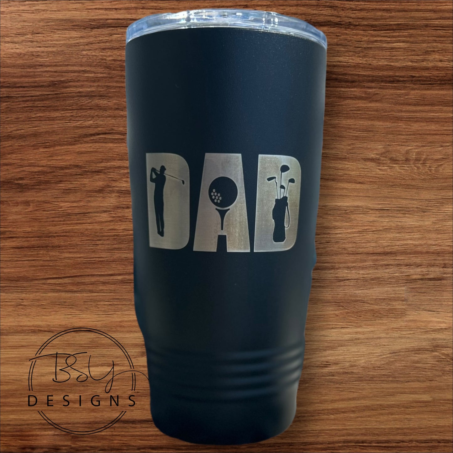 Dad Golf silhouette engraved tumbler