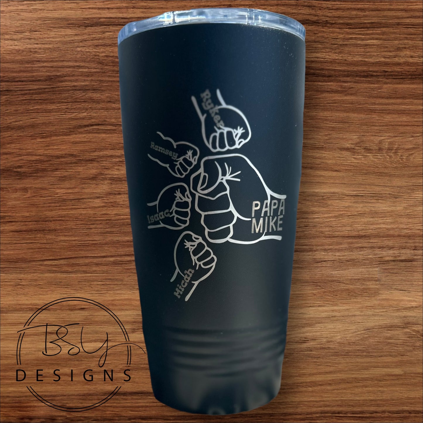 Dad/Papa/Grandpa fist bump engraved tumbler