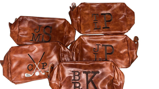 Faux leather toiletry bag