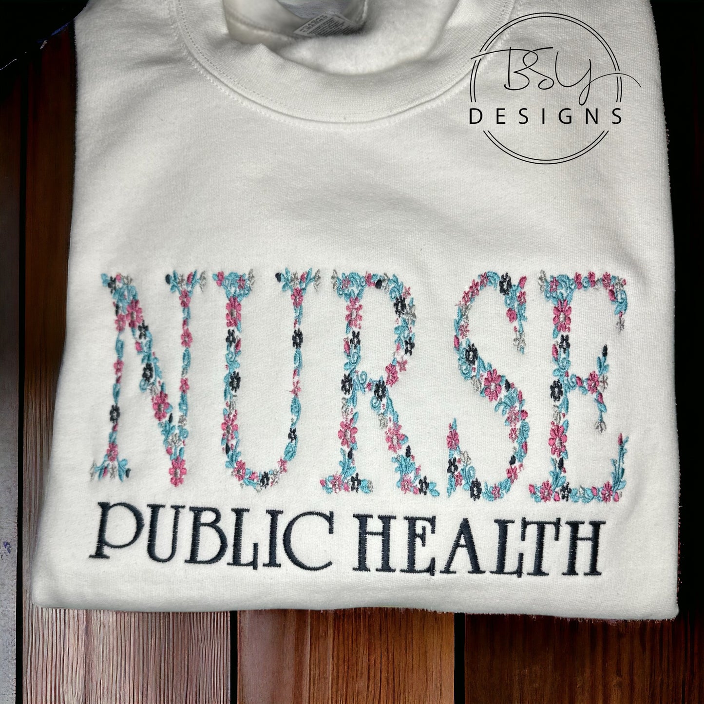 Floral Nurse embroidered sweatshirt