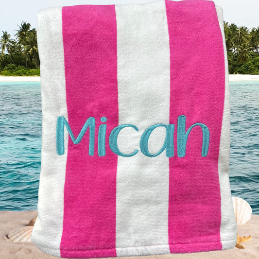 Embroidered custom name beach towel