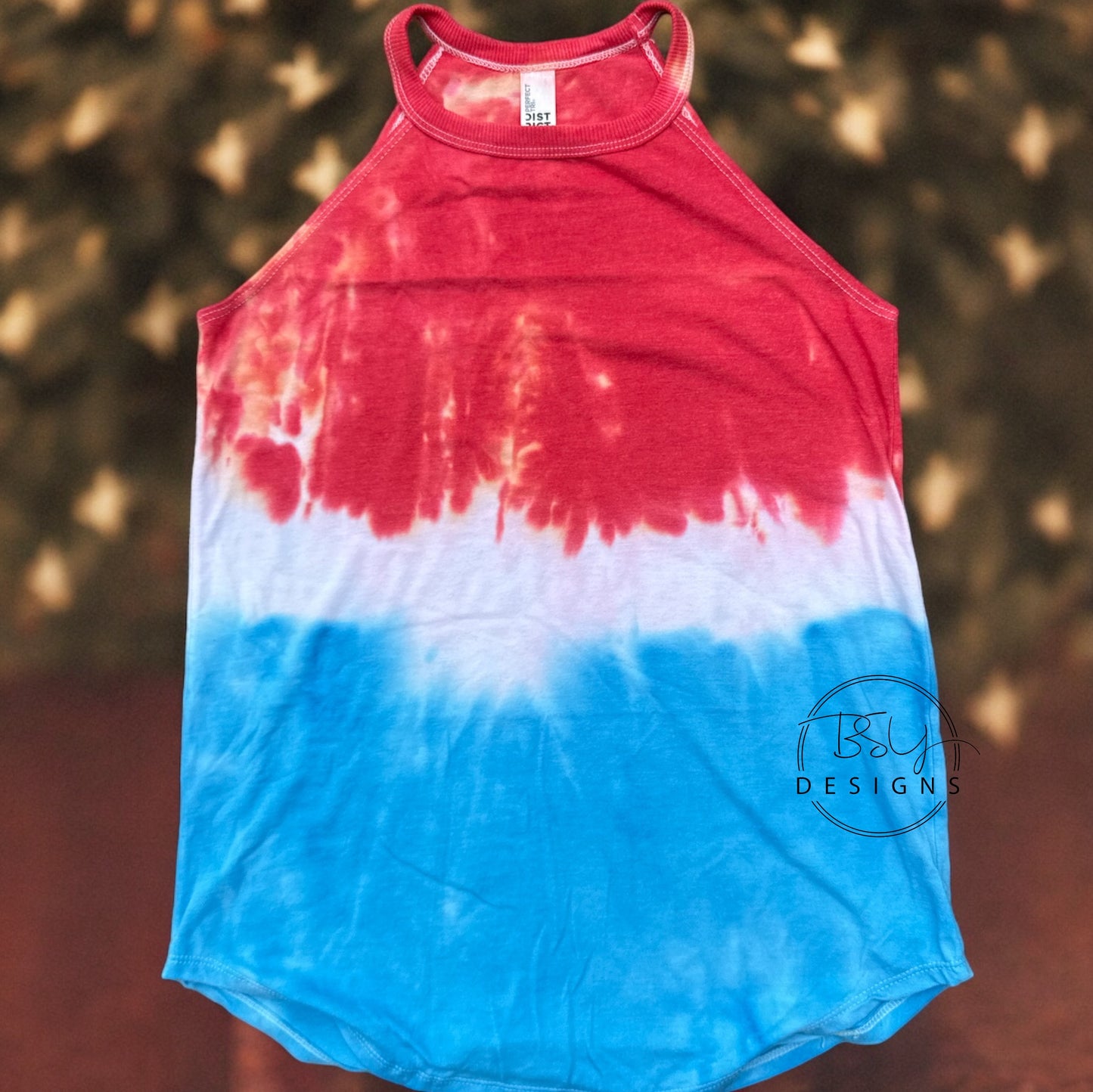 Patriotic dyed rocker tank