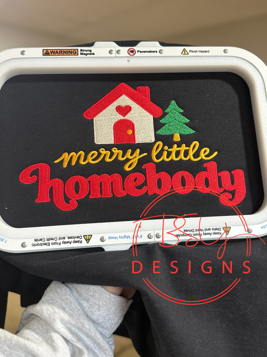 Merry Little Homebody Embroidered Christmas Crewneck