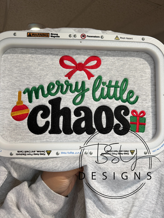 Merry Little Chaos Embroidered Christmas Crewneck