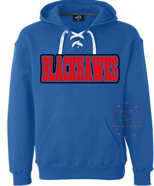 Blackhawks lace up hoodie