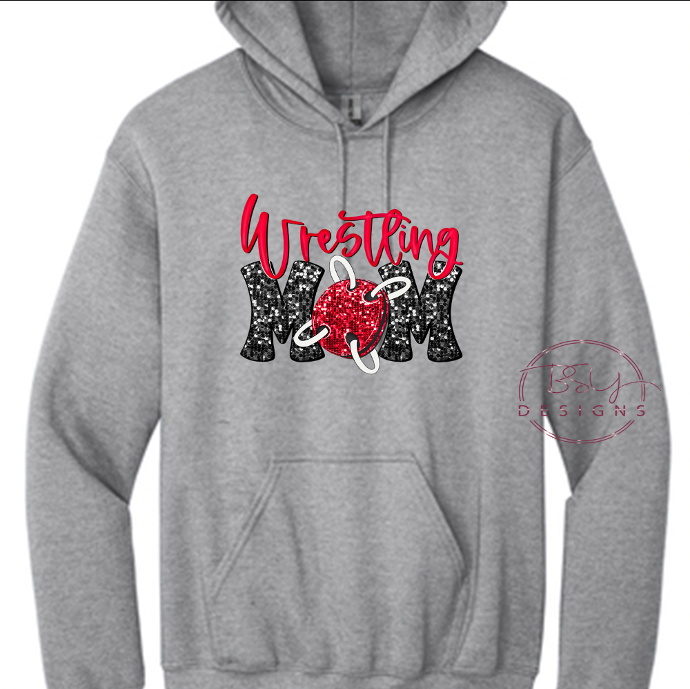 Wrestling mom sparkle red