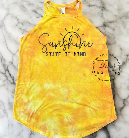 Mango dyed rocker tank sunshine state of mind