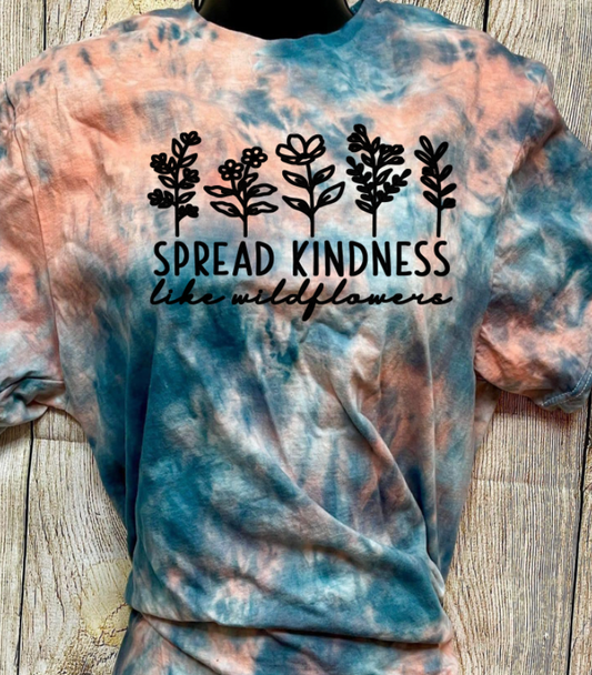 Spread kindness like wildflowers dyed tee *YOUTH*