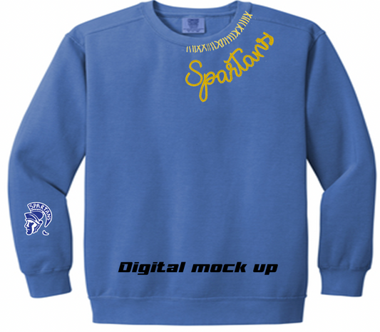 Spartans chain embroidered crewneck sweatshirt