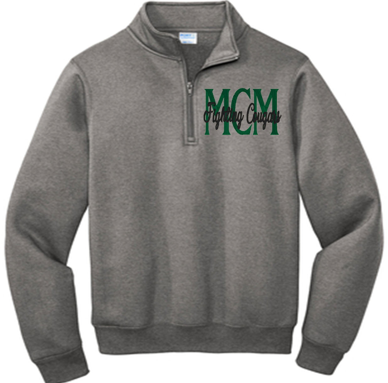 1/4 zip port & company embroidered sweatshirt MCM Fighting Cougars