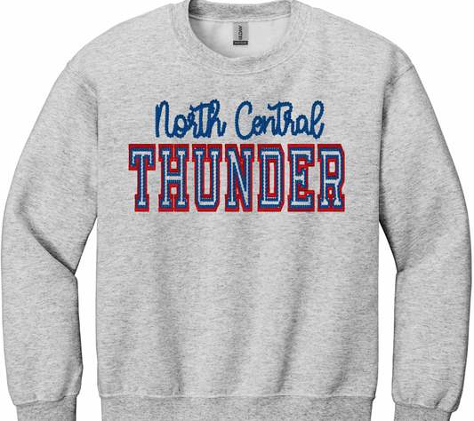 Chain stitch NC Thunder embroidered shirt