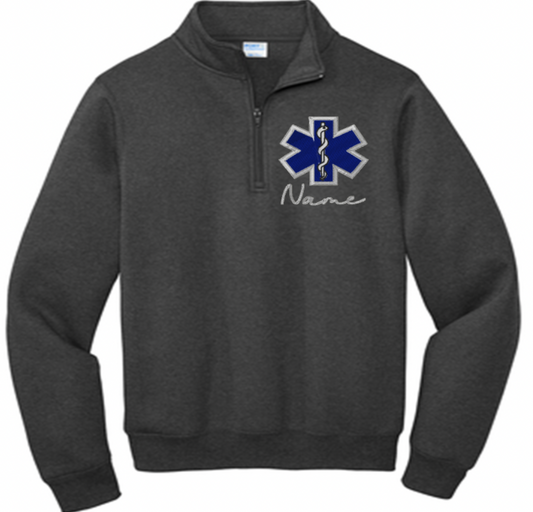 1/4 zip port & company embroidered sweatshirt Star of life