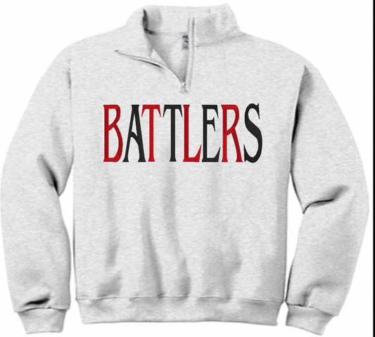 1/4 zip Jerzees Cadet Collar Battlers alternating embroidered sweatshirt