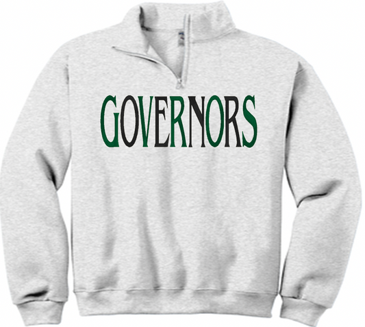 1/4 zip Jerzees Cadet Collar Governors alternating embroidered sweatshirt