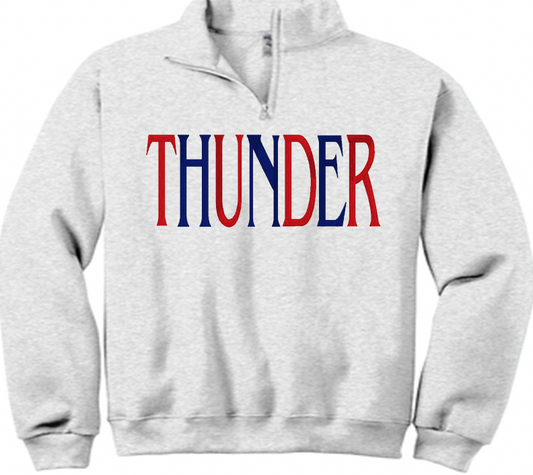 1/4 zip Jerzees Cadet Collar Thunder alternating embroidered sweatshirt