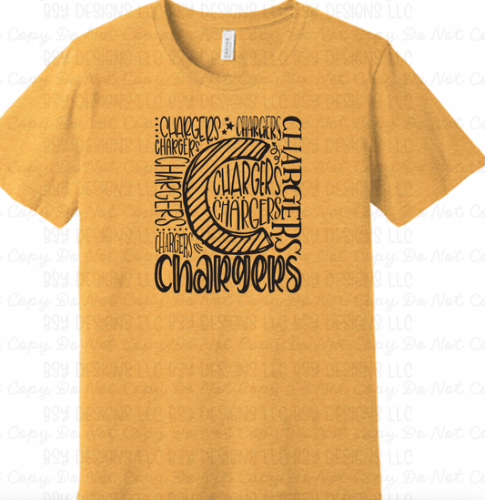 Chargers typography repeat