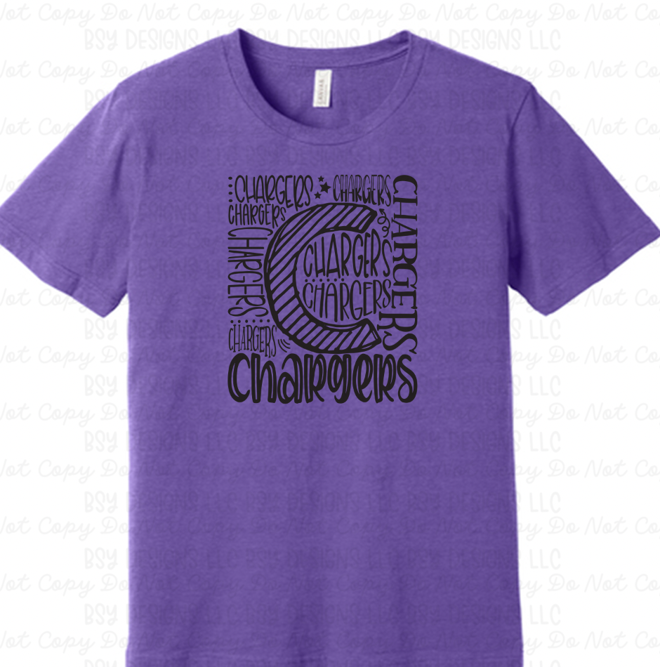 Chargers typography repeat