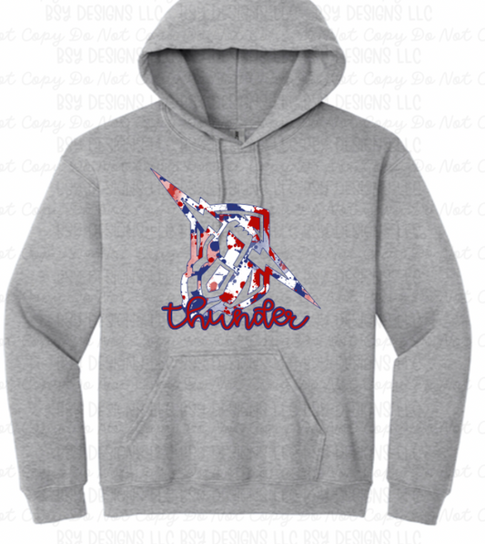 North Central Thunder paint splatter logo