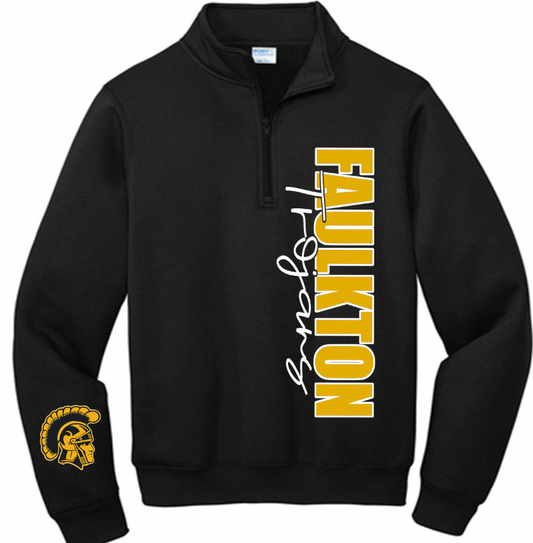 Faulkton Trojans 1/4 zip side design