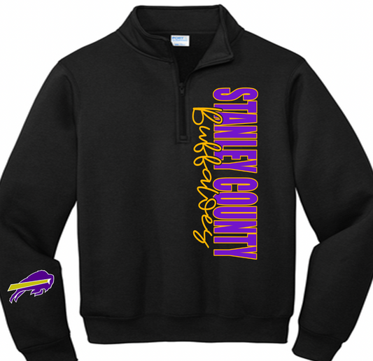 Stanley County Buffaloes 1/4 zip side design