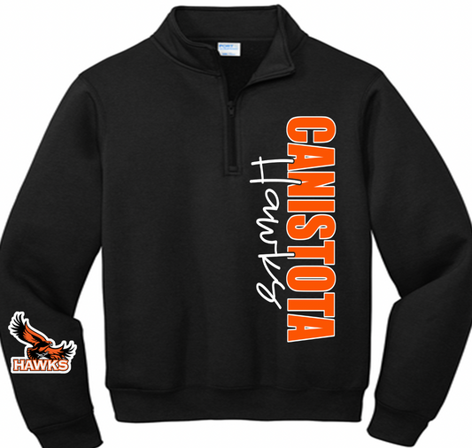 Canistota Hawks 1/4 zip side design