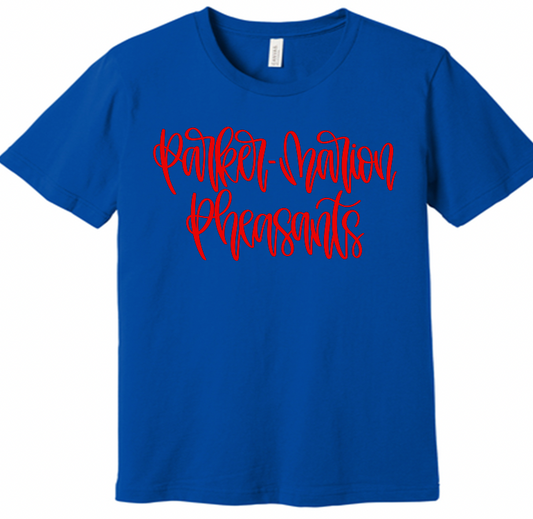 Parker-Marion Pheasants hand lettered script