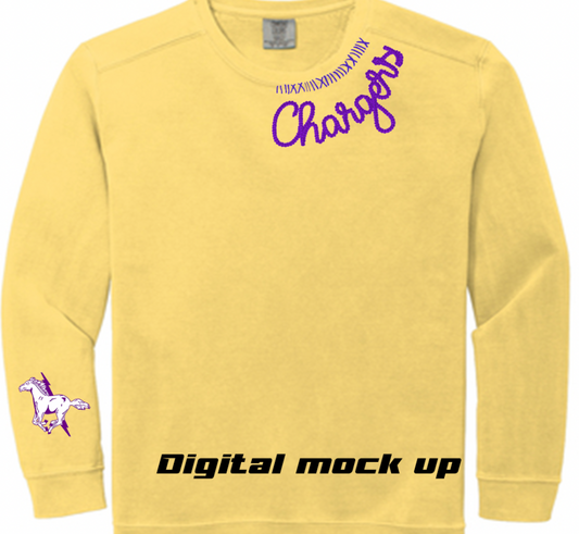 Chargers chain embroidered crewneck sweatshirt