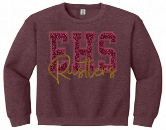 Ethan Rustlers  embroidered design available in short sleeve, crewneck, and hooded sweatshirt styles