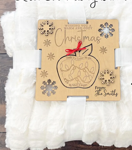 Blanket tag for teachers/educators with ornament