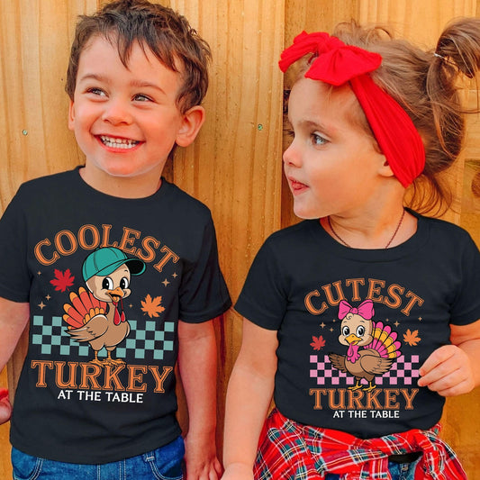 Coolest Turkey at the table girl and boy options