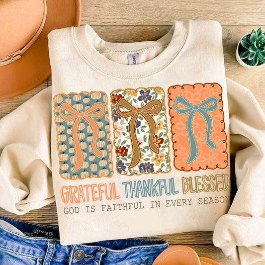 Grateful Thankful Blessed God is faithful in every season