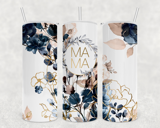 Mama floral sublimation tumbler