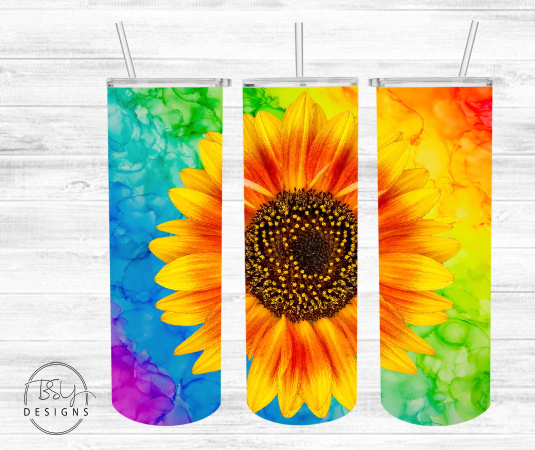 Watercolor Flower Sublimation tumbler