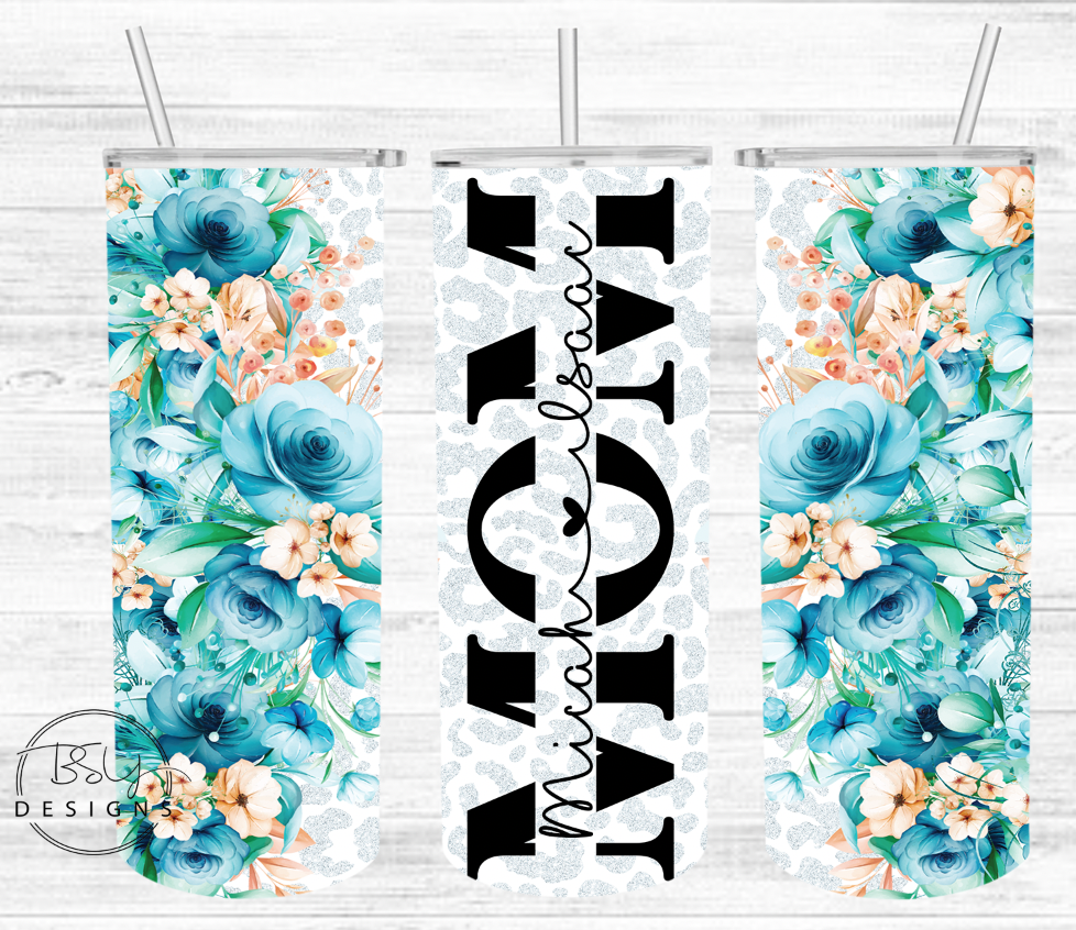 Mom customizable floral tumbler