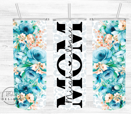 Mom customizable floral tumbler