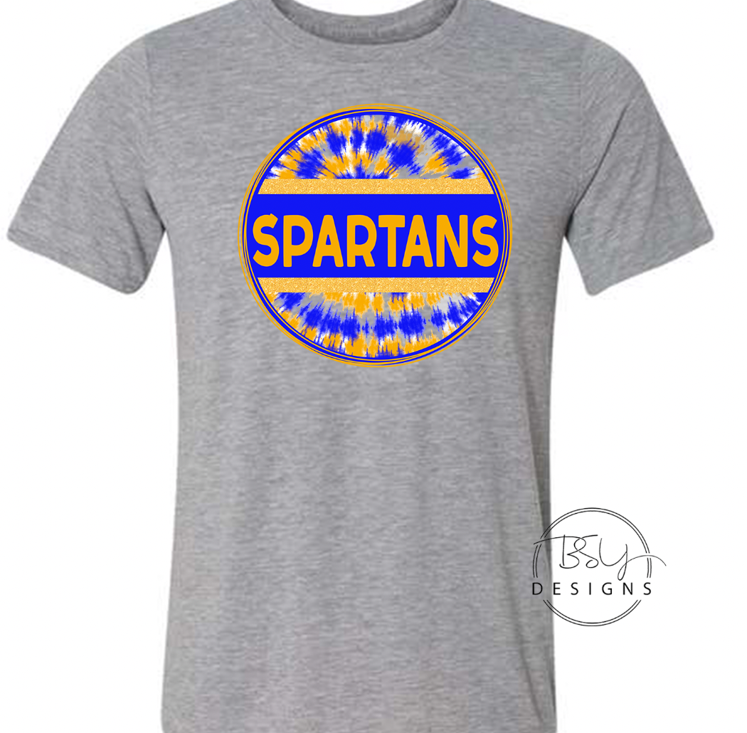 Spartans tie dye circle
