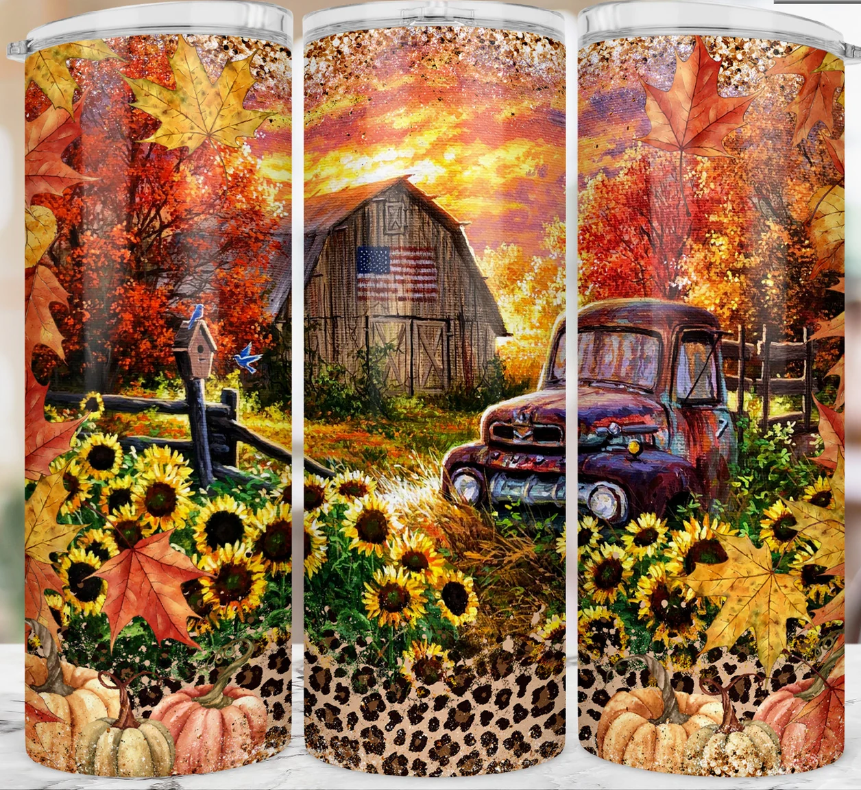 Fall rustic tumbler