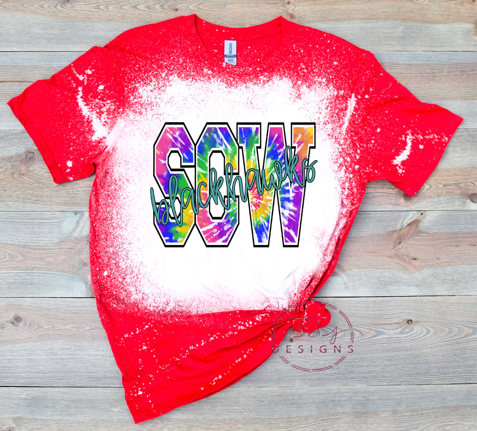 Youth/Toddler Blackhawks tie dye initial