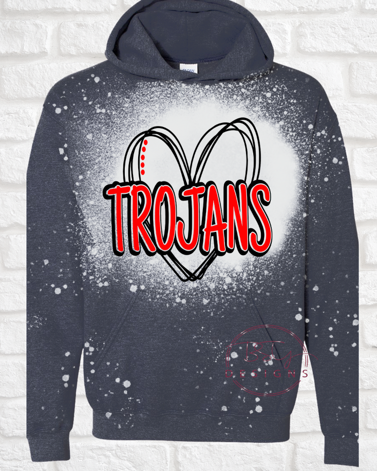 Trojans heart red and black