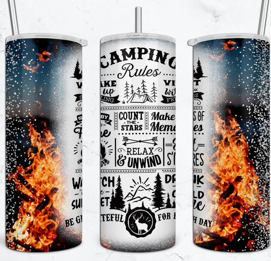 Camping rules tumbler